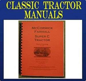 FARMALL SUPER C Tractor PARTS Catalog manual  