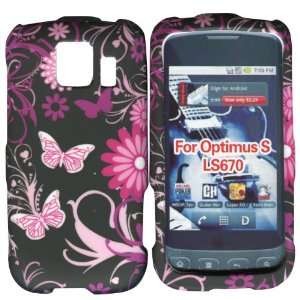 Pink Butterflies LG Optimus S, U, V LS670 Sprint, Virgin Mobile, U.S 