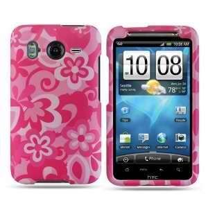 HTC Inspire 4G Rubber Touch Hot Pink Daisy Floral Art Premium Design 