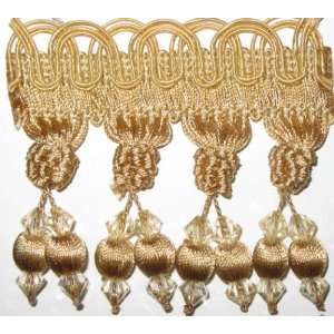  RUMBA COLLECTION   Beaded Tassel Trim   Classic Gold on 