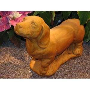  DOG Dachshund 15.5 GRAY Cast Cement Statue PUPPY Outdoor 