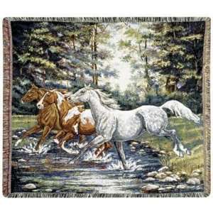  Spring Fling Horses Horse Theme Tapestry Throw 50 x 60 