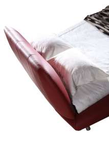Contemporary Red Leather Roma King Bed Modern Padded by Tosh Furniture
