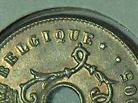 Belgium 1905 double strike error 5 cent coin / nickel  