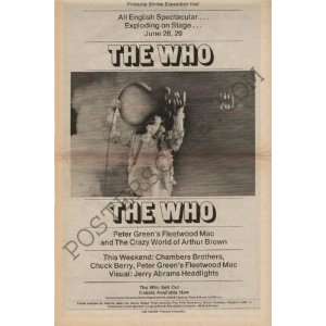  The Who Fleetwood Mac Original Concert Poster Ad 1969 
