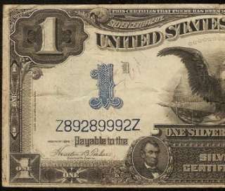   DOLLAR BILL SILVER CERTIFICATE BLACK EAGLE NOTE OLD PAPER MONEY  
