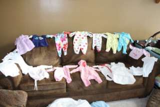 Huge lot (19pc) of Nb/0 3 month baby girl Clothes   WORN 1x/Name Brand 