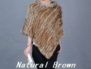 On sale genuine rabbit fur poncho cape shawl one size  