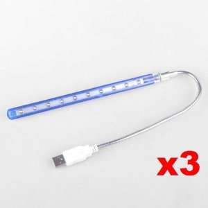   3x USB 10 LED Light Lamp Flexible For PC/Notebook/Lap top Electronics