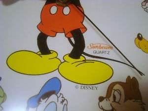 DIsney Sunbeam Vintage CLOCK Mickey Winnie Pooh Goofy + Advertising 