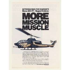  1984 Marines Bell AH 1T+ SuperCobra Helicopter Print Ad 