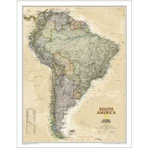   South America Political Map (Earth tone, Laminated