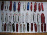 Lot of 37 Victorinox & Wenger Swiss Army knives 1, 2, 3 layer  