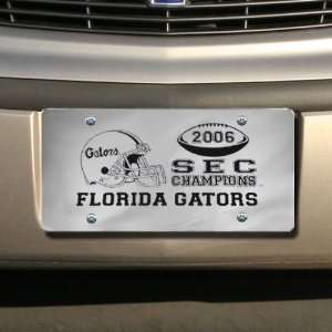   Silver Tone & Black 2006 SEC Football Champions Etched License Plate
