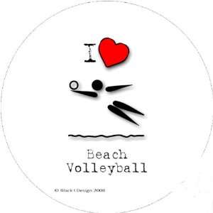  I Love Beach Volleyball 2.25 inch (58mm) Pin Badge