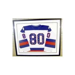   Hockey Jersey signed by 20 with Mike Eruzione, Jim Craig , etc FRAMED