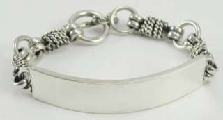 925 Sterling Silver Bracelet ID Link 7.5In Toggle Clasp  