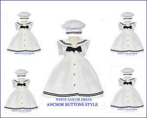 NEW ANCHOR NAVY SAILOR GIRL DRESS INFANT AND TODDLERS  