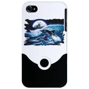  iPhone 4 or 4S Slider Case White Moon Dolphins Everything 