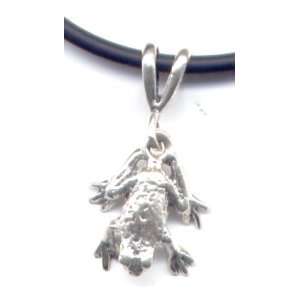 Frog Pendant 18 Black Cord Necklace Sterling Silver Jewelry Gift 