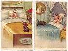 Two postcards Children , their cat and dog signed by artist