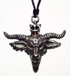 Sabbatic Goat Baphomet Silver Satanic Pendant Necklace  