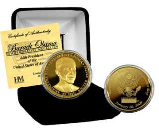 Barack Obama Presidential Inauguration 24KT Gold Coin  