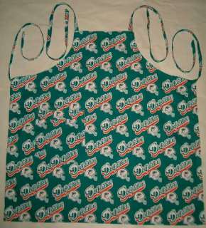 BARBEQUE APRON MADE W MIAMI DOLPHINS NFL FABRIC NEW  