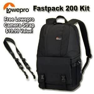 Lowepro Fastpack 200 Black Camera Backpack Sling Bag Kit with Lowepro 