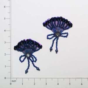   Beaded Fan Sequin Applique Pack of 2 Arts, Crafts & Sewing