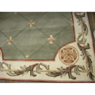 NICE Royal Palace Rug FLEUR de LIS 5 x 8 Handmade Wool Rug ~ SAGE 