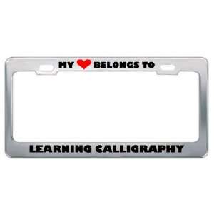   Calligraphy Hobby Hobbies Metal License Plate Frame Holder Border Tag