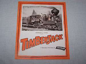 TIMBERJACK Original Film Foldout Flyer / Program Northern Lumberjack 