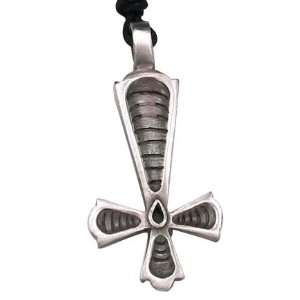  Goth Punk Inverted Cross Pewter Pendant Necklace Jewelry