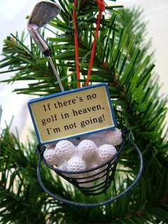 New Golf Club Balls Blue Basket Driving Range Midwest Christmas Tree 