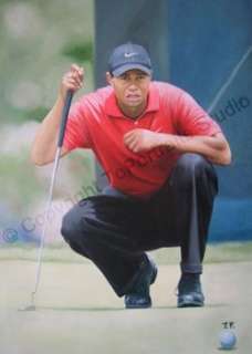 Tiger Woods Original Golf Champ Canvas Oil Art Painting  