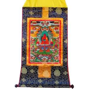  Amitahba Tibetan Buddhist Handmade Brocade Thangka