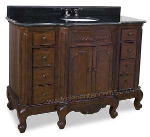 50 Bathroom Vanity Sink Cabinet Bowl Brown Finish  
