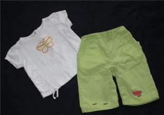 Girl Gymboree watermelon capri butterfly outfit 18 24  