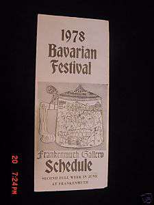 1978 Bavarian Festival Frankenmuth brochure schedule  