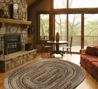 Thorndike Mills Brown Accent Wool Cloth Braided Area Throw Rug #32 