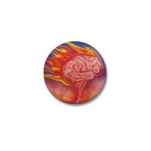  Burning Brain Button Brain Mini Button by  Patio 
