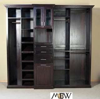 Solid Dark Cherry Sectional Bedroom Closet w/ Drawers bcl001  