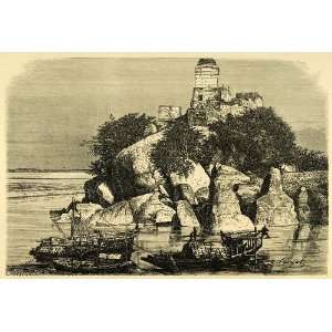  1878 Wood Engraving Sultanganj Bhagalpur Bihar Ganges 