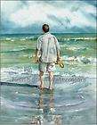 LAKE SUPERIOR BEACH SEAGULLS Giclee Watercolor Print  