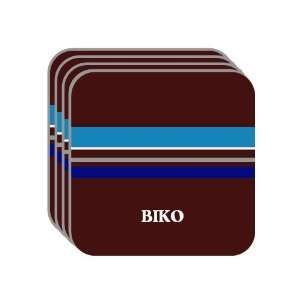 Personal Name Gift   BIKO Set of 4 Mini Mousepad Coasters (blue 