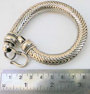 VINTAGE S SOLID SILVER THICK ROPE CHAIN BRACELET JEWELR  