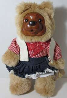   Robert Raikes Bonnie Bear   Wooden Face Teddy Bear   attached tags