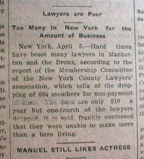   YORK CITY LAWYERS ARE POOR Because there are Too many of them  