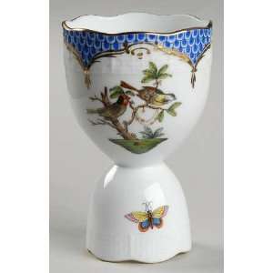 Herend Rothschild Bird Blue Border (Roe/Roeb) Double Egg Cup, Fine 